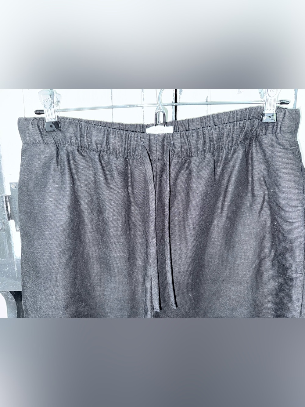 Aritzia Wilfred Cruise Linen Lodge Pant Drawstring Black Medium New - Picture 6 of 7